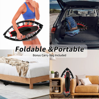 Jacgood 36" Exercise Mini Trampoline, Foldable Rebounder Mini Trampoline for Adult, Fitness Exercise Rebounder Trampoline Indoor Outdoor Workout 440 lb Weight