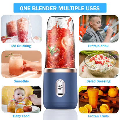 Aiteng Personal Blender for Smoothies Juice Portable Rechargeable Mini Bullet Blenders Cup, Blue