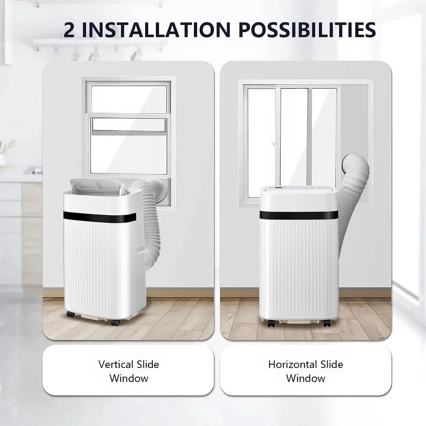 KISSAIR 8000 BTU (12000 BTU ASHRAE) 3-in-1 Multifunctional Portable Air Conditioner with Air Cooling, Fan, and Dehumidifier Functions for a Comfort-Enhanced Home Environment