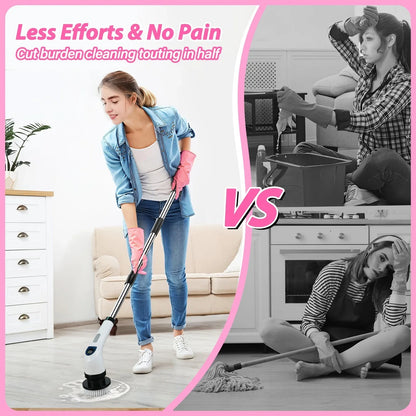 2025 New Electric Spin Scrubber, Ipx7 Waterproof Power Shower Scrubber with Extension Handle - 120 Minutes Runtime
