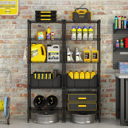 Ktaxon 5 Tier Layer 59"x21"x11.5" Storage Rack, Wire Shelving Adjustable Steel Storage Rack Organizer Kitchen, Black