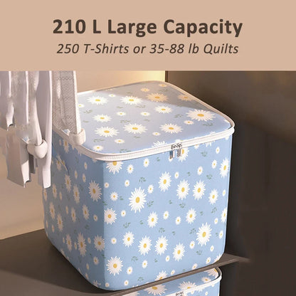 ARCTICICE 2-Pack 210L Large Foldable Closet Storage Stackable Waterproof for Clothes Toy Blanket Comforter Bedding Storage Organizer, Blue