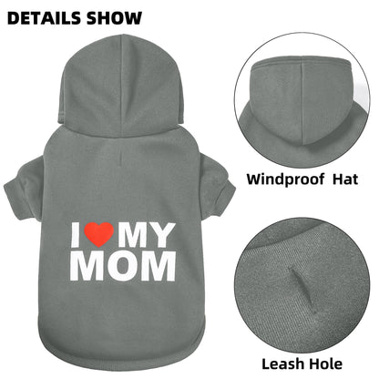 Dog Sweater Dog Hoodie Cold Weather Dog Coat Hooded Sweatshirt for Puppies,Cats, Small Medium Large Dogs MOM