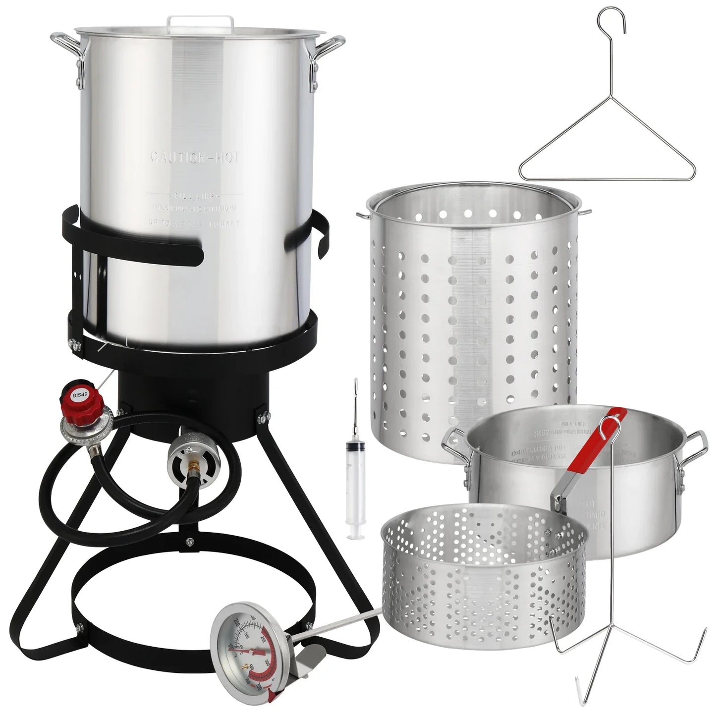 Ktaxon Propane Outdoor Fryer Kit Aluminum Frying/Boiling Turkey Fryer Pot 30QT 4 Piece Set