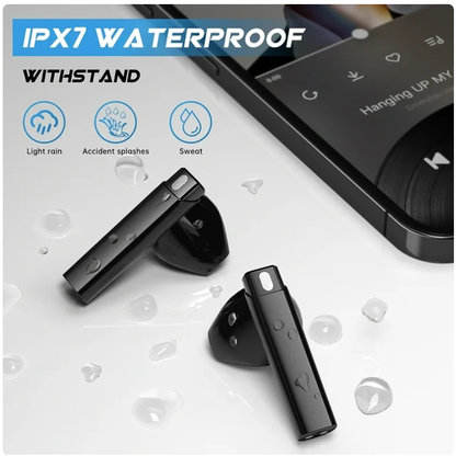 Wireless Earbud Bluetooth 5.3 Headphones 50H Playtime Stereo Bass Ear Buds, in-Ear Earphones with 4 ENC Mic LED Display Noise Cancelling Earbud, Bluetooth Earbud IP7 Waterproof Sport for Android iOS