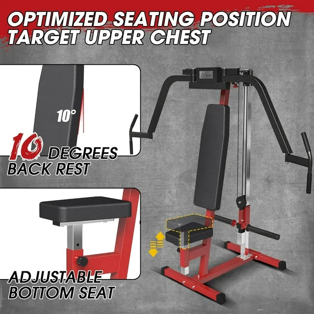 Syedee Chest Fly and Reverse Delt Machine, 400 LBS Upper Body Specialty Machine,Plate-Loaded PEC Fly Machine for Pectoral and Rear Deltoid for Home Gym