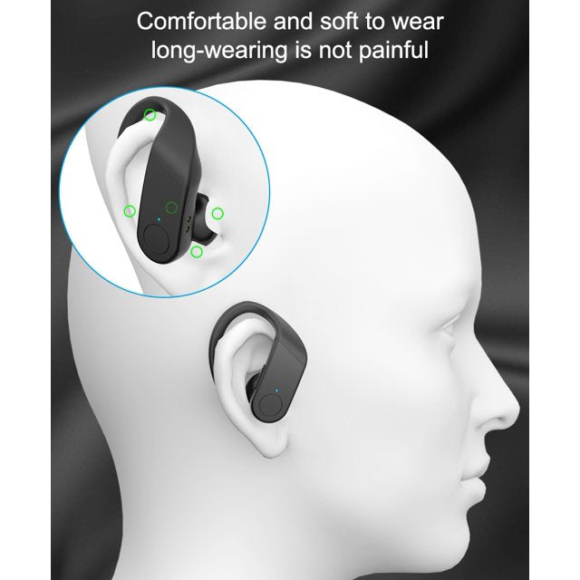 Wireless Earbuds, 60H Playback Bluetooth 5.3 Headphones,Noise Cancelling Wireless Headphones with LED Battery Display, Mics Clear Call, IPX6 Waterproof Bluetooth Earbuds for Workout Sports (BLACK)