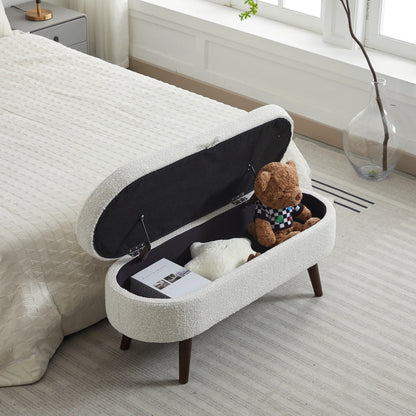 Storage Ottoman Bench End of Bed for Bedroom,Upholstered Entryway Shoe Seat Bench with Storage, Modern Cute Padded Blanket Chest Stool Foot Rest for Living Room, Window Seating