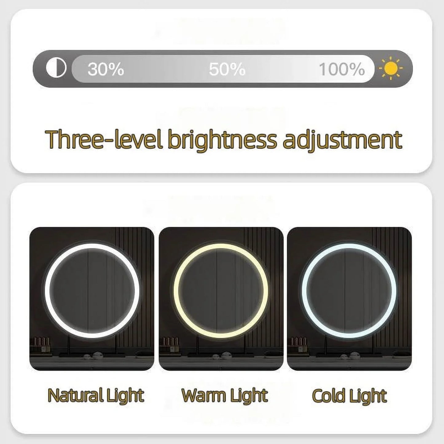 Ktaxon Makeup Vanity Table for Small Spaces, Vanity Table Set with LED Light, Bedroom Makeup Table, Black