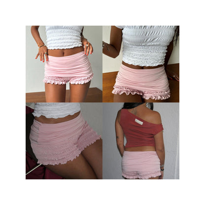 Peyakidsaa Womens Summer Shorts,Elastic Waist Pleated Slim Fit Short Pants Mini Bloomers Lounge Lantern Shorts