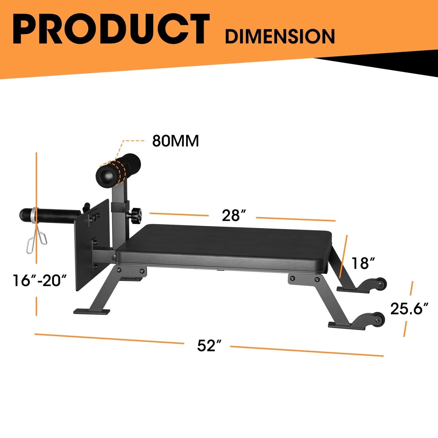 Syedee Nordic Curl Workout Bench - Home Gym Hamstring Curl Machine & Glute Bench with Transport Wheels - Works with 1" & 2" Olympic Weight Plates - Durable Padding, Construction