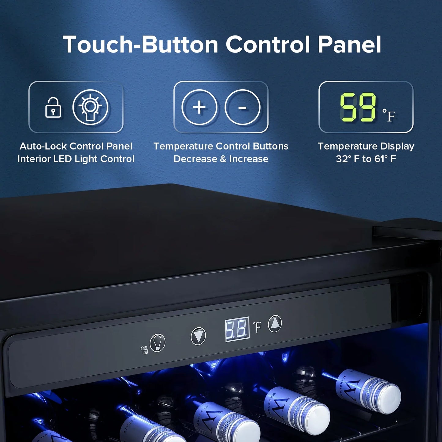 Auseo 180 Can Beverage Refrigerator and Cooler with Stainless steel frame Glass Door & Handle for Home