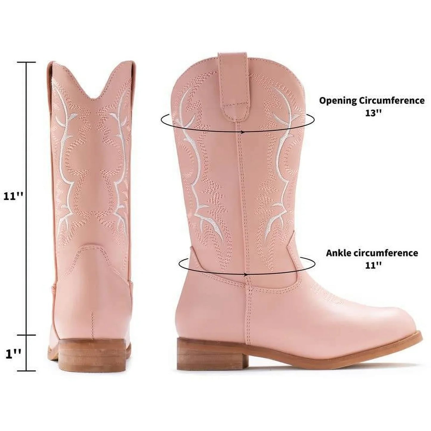 IUV Cowgirl Boots Cowboy Boots For Girls Kids Toddler Fashion Western Boots Mid Calf Riding Shoes
