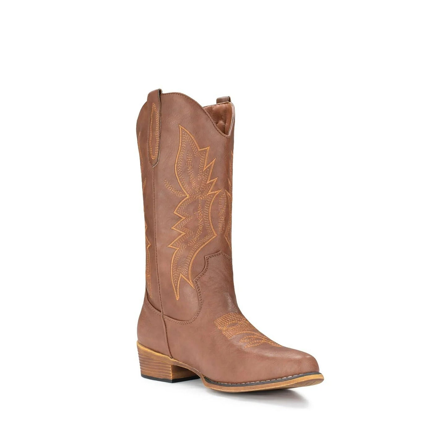 IUV Cowboy Boots For Women Western Boots Cowgirl Boots Pull On Pointy Toe Mid Calf Boots Sizes 5-11