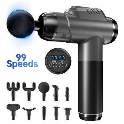 Muscle Massage Gun Handheld Deep Tissue Massager Electric Quiet Portable Massaging Gun 99 Speed Adjustable Professional Fascia Gun for Sore Muscle and Stiffness