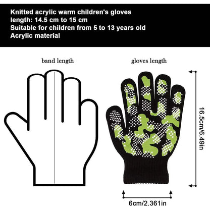 QKURT 6 Pairs of Magic Gloves,Winter Knitted Full Finger Stretch Gloves Warm Gloves for 5~13 Year Old Kids Girls Boys