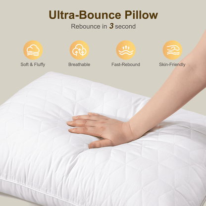 Bed Pillows, Pillows for Bed, Down Alternative Gel Cooling Pillow, Queen Pillows Set of 2