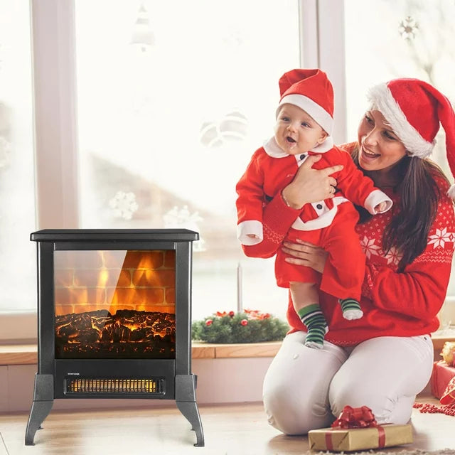Ktaxon 1400W 14 inch Electric Freestanding Fireplace with Auto-Shutoff, Overheat Protection