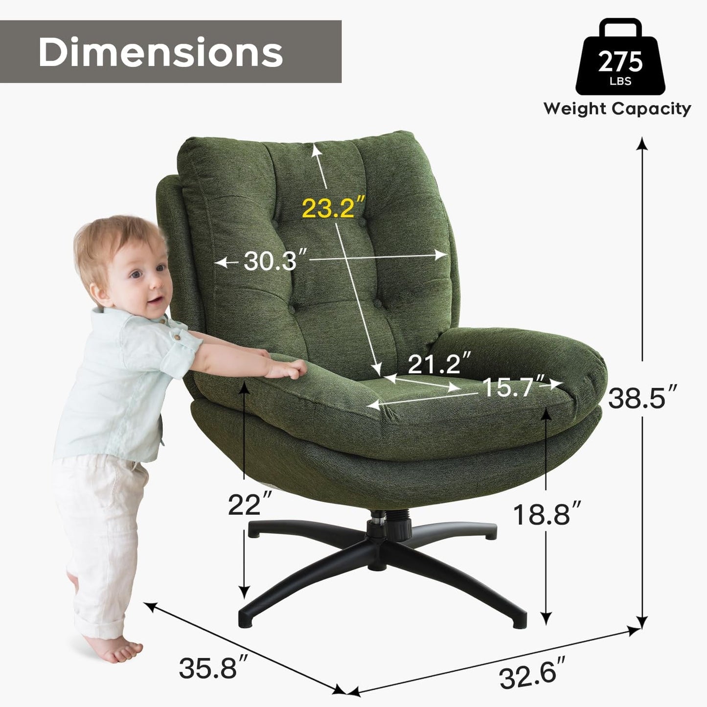 Swivel Accent Chair with Ottoman for Living Room Bedroom Reading Room, Cozy Lounge Armchair Fluffy Round Tufted Back Adult Gifts for Small Room Lazy Relax Read TV Chair,Gray