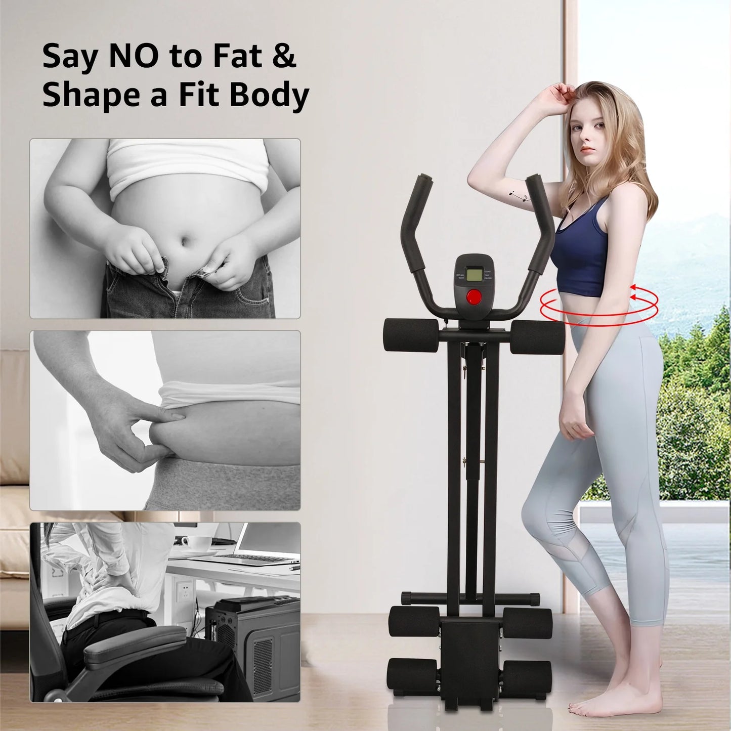 Jacgood Ab Workout Equipment, Foldable Ab Machine Full Body Workout for Home Gym, 4 Angles Adjustable ab Trainer, Strength Training Exercise, Core & Abdominal Trainers, Max 440lbs