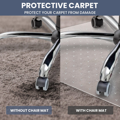 Office Chair Mat for Carpet Floor, Computer Desk Chair Mat for Low Pile Carpet, 36" x 48" Heavy Duty Polycarbonate Clear Floor Mat for Home Office