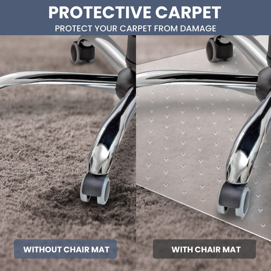 Office Chair Mat for Carpet Floor, Computer Desk Chair Mat for Low Pile Carpet, 36" x 48" Heavy Duty Polycarbonate Clear Floor Mat for Home Office