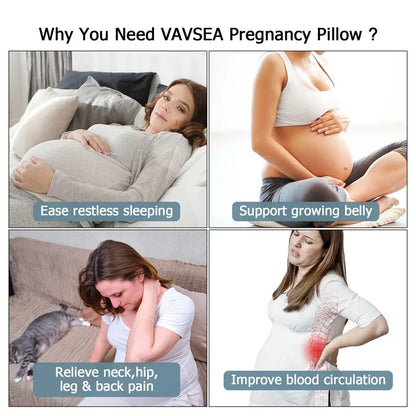 VAVSEA Pregnancy Pillows with 2 Covers, U-Shape Full Body Pillow for Sleeping, Maternity Pillow for Head, Back, Hips, Legs, Belly, Pregnant Women Must Haves