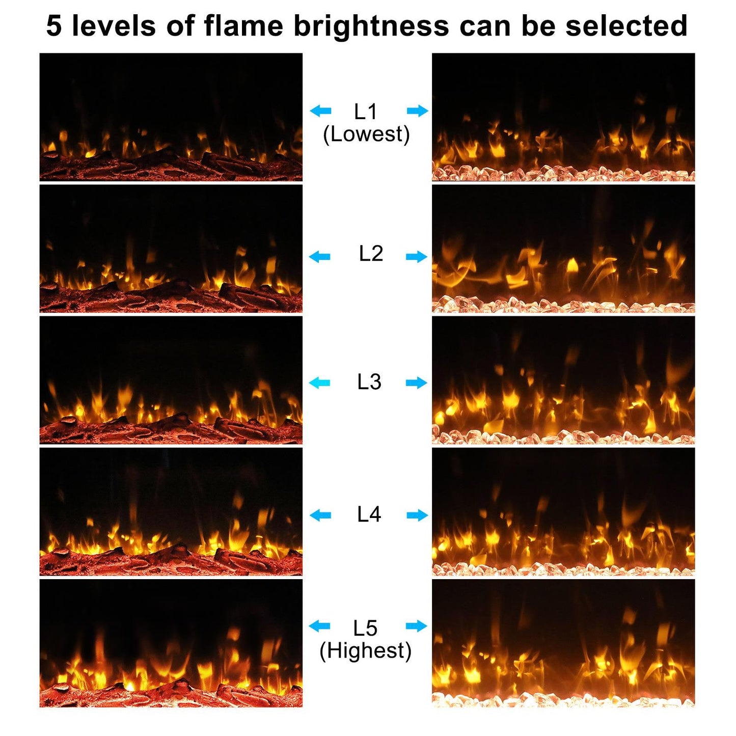 Ktaxon 120V 1500W 30in Embedded Wall-Mounted Fireplace With Remote Control Colorful/12-Color Flam