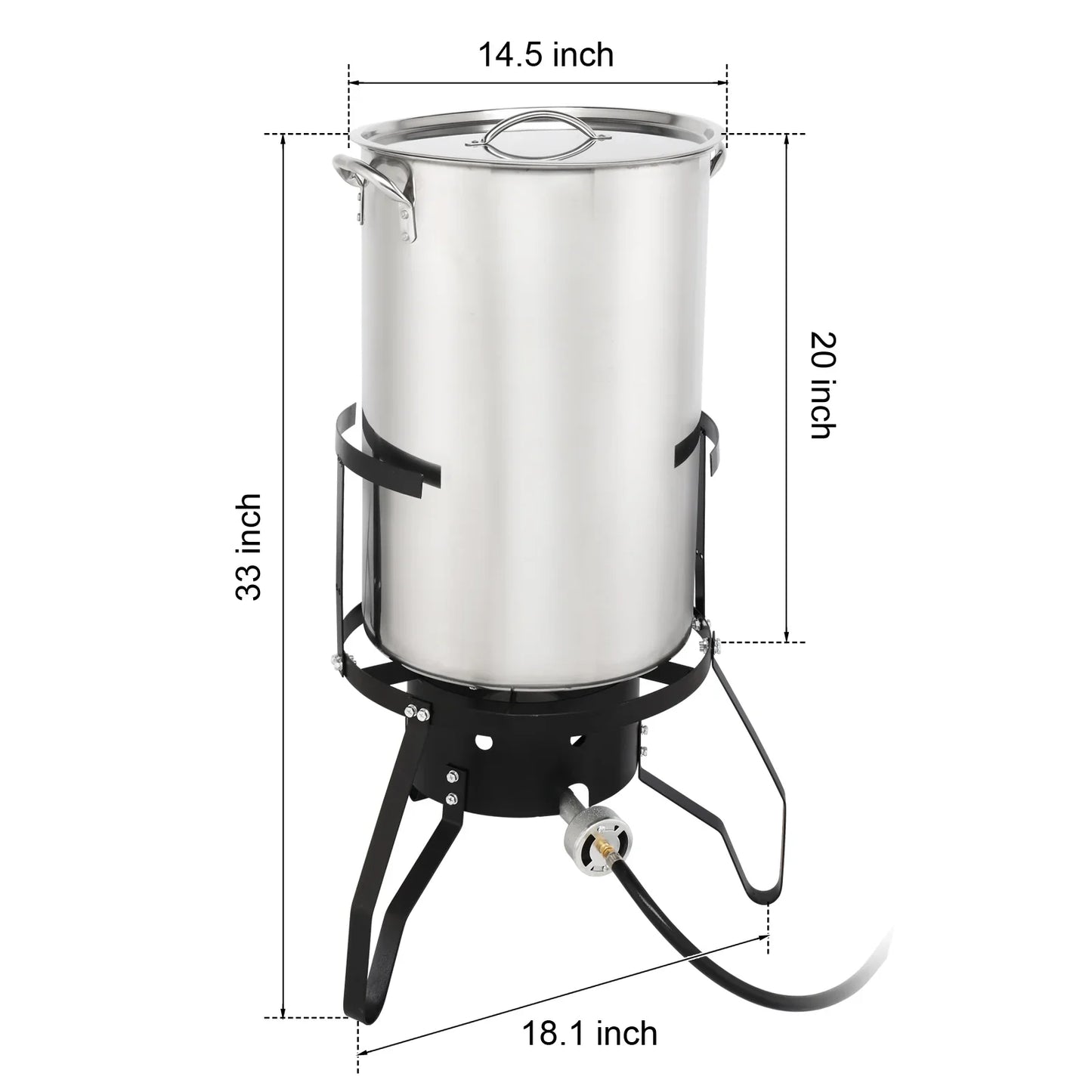 Ktaxon Propane Outdoor Fryer Stainless Steel Frying/Boiling Turkey Fryer Pot 50QT