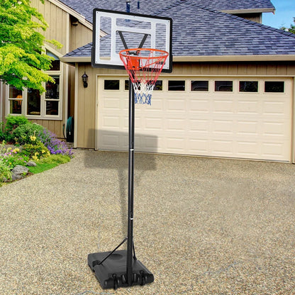 Ktaxon Basketball Hoop Outdoor 8.53ft Adjustable Quickly, Basketball Set for Kids Adults