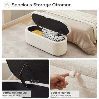 Storage Ottoman Bench End of Bed for Bedroom,Upholstered Entryway Shoe Seat Bench with Storage, Modern Cute Padded Blanket Chest Stool Foot Rest for Living Room, Window Seating
