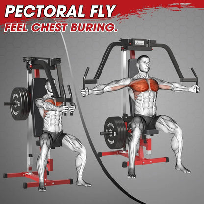 Syedee Chest Fly and Reverse Delt Machine, 400 LBS Upper Body Specialty Machine,Plate-Loaded PEC Fly Machine for Pectoral and Rear Deltoid for Home Gym