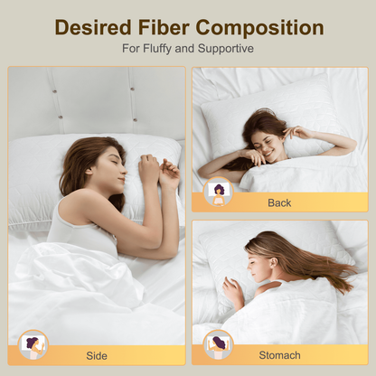 Bed Pillows, Pillows for Bed, Down Alternative Gel Cooling Pillow, Queen Pillows Set of 2