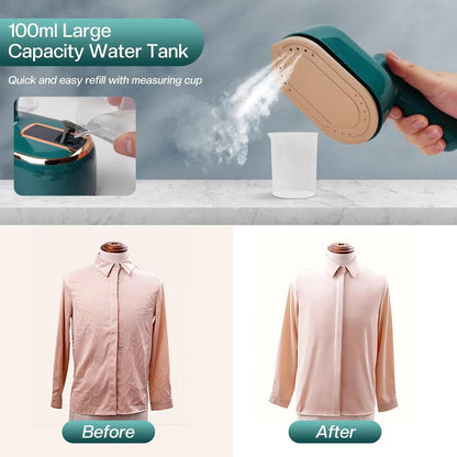 ARCTICICE Portable Garment Steamer with Wet Dry Ironing 180¡ã Rotable Handle 970W Steamer for Clothes, Green