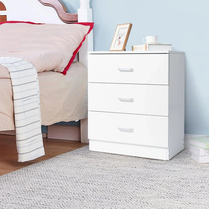 Ktaxon Modern White 3 Drawer Dresser Bedroom White Finish