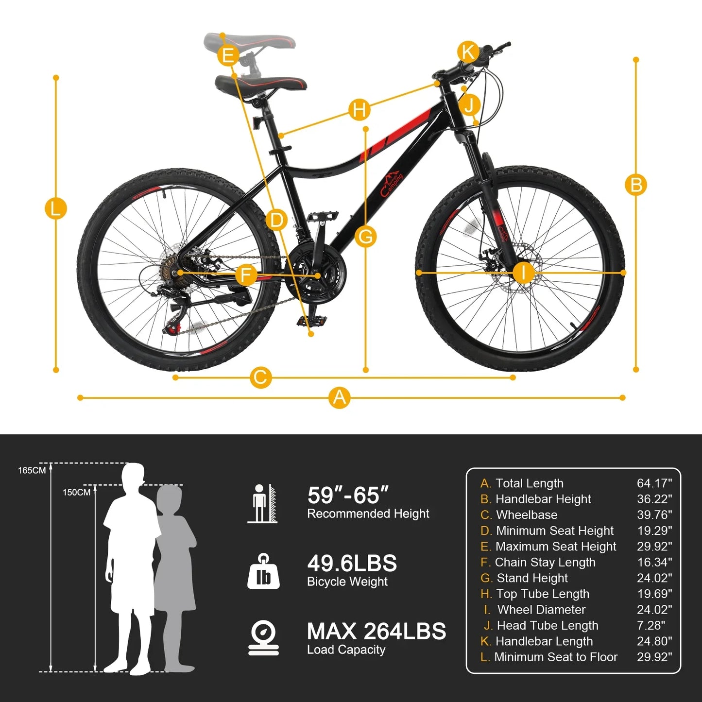 Ktaxon 24" Mountain Bike with Shimano 21 Speed, Disc Brakes, Kids Bicycles for Boys Girls