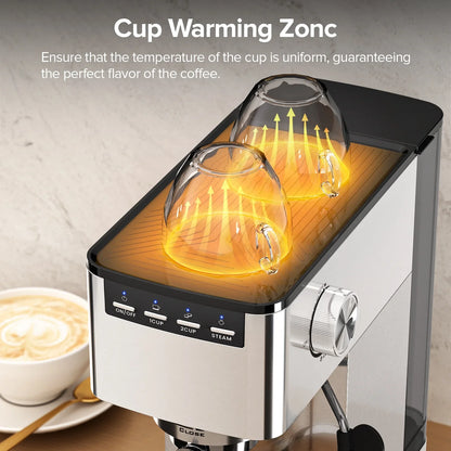 Auseo 20 Bar Espresso Machine with Milk Frother Steam Wand & 40oz Removable Water Tank, for Latte, cappuccino, Stainless Steel