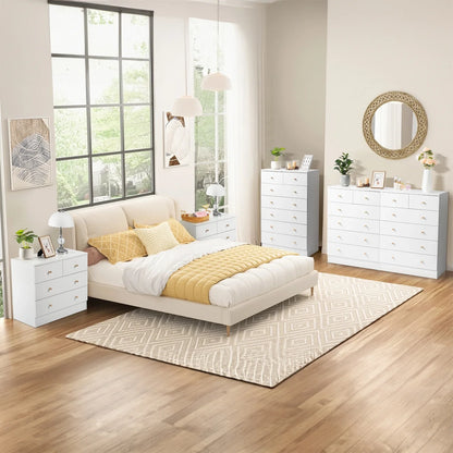 Ktaxon 6 Drawers Dresser Chests for Bedroom, Wood Chset of Drawers,Dressers Organizer for Bedroom, Living Room,Hallway, White