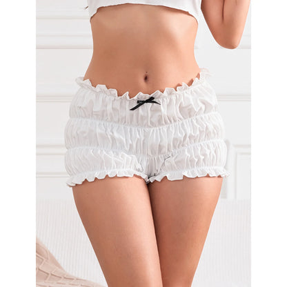 Peyakidsaa Womens Summer Shorts,Elastic Waist Pleated Slim Fit Short Pants Mini Bloomers Lounge Lantern Shorts