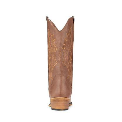 IUV Cowboy Boots For Women Western Boots Cowgirl Boots Pull On Pointy Toe Mid Calf Boots Sizes 5-11