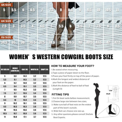 IUV Mid-Calf Cowgirl Boots Cowboy Western Pull-On,Sizes 5-11