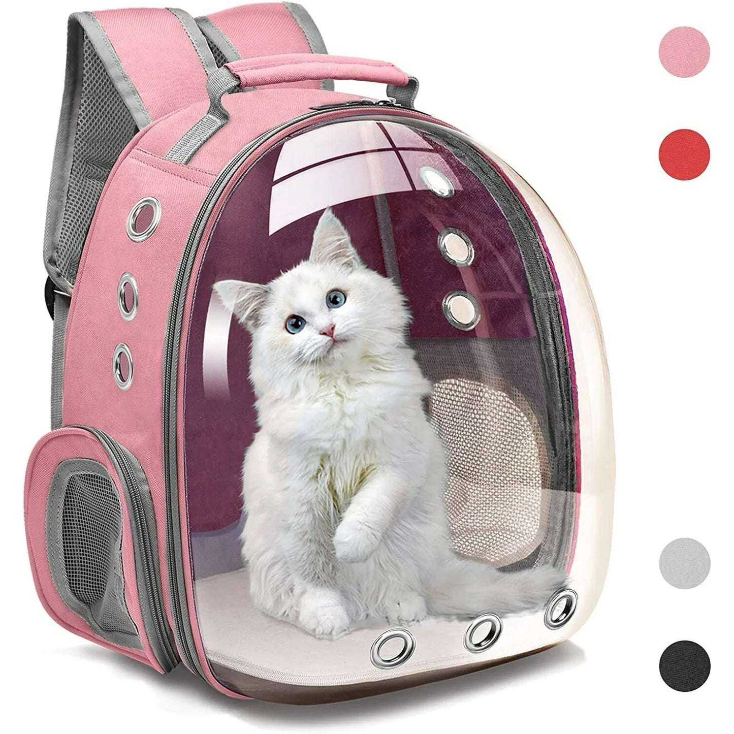 GoXteam Cat Backpack Carrier Bubble Carrying Bag, Small Dog Backpack Carrier for Small Medium Dogs Cats, Space Capsule Pet Carrier Dog Hiking Backpack, Airline Approved Travel Carrier - Pink