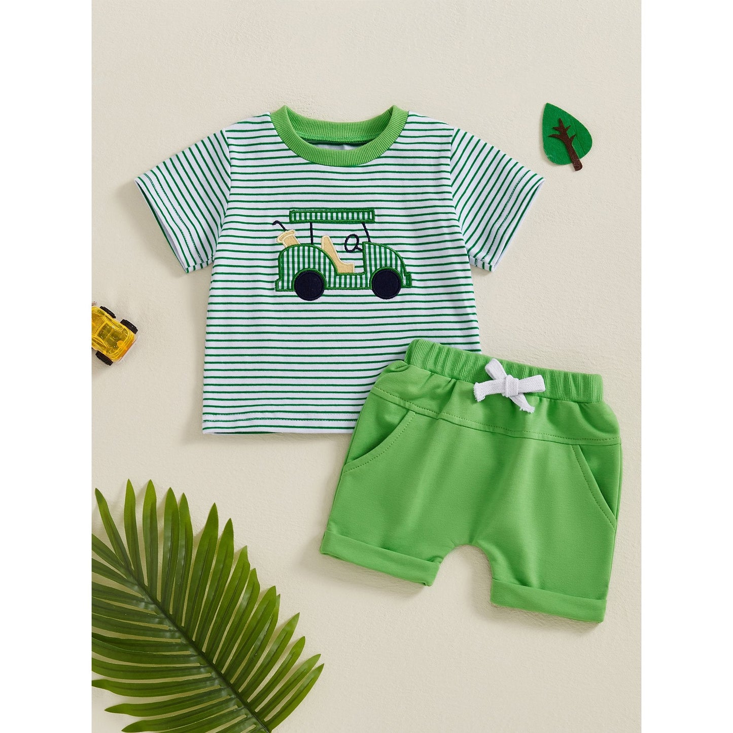 Peyakidsaa Summer Infant Baby Boys Cotton Shorts Set Clothes Short Sleeve Tops and Short Pant 2 Pcs Sets