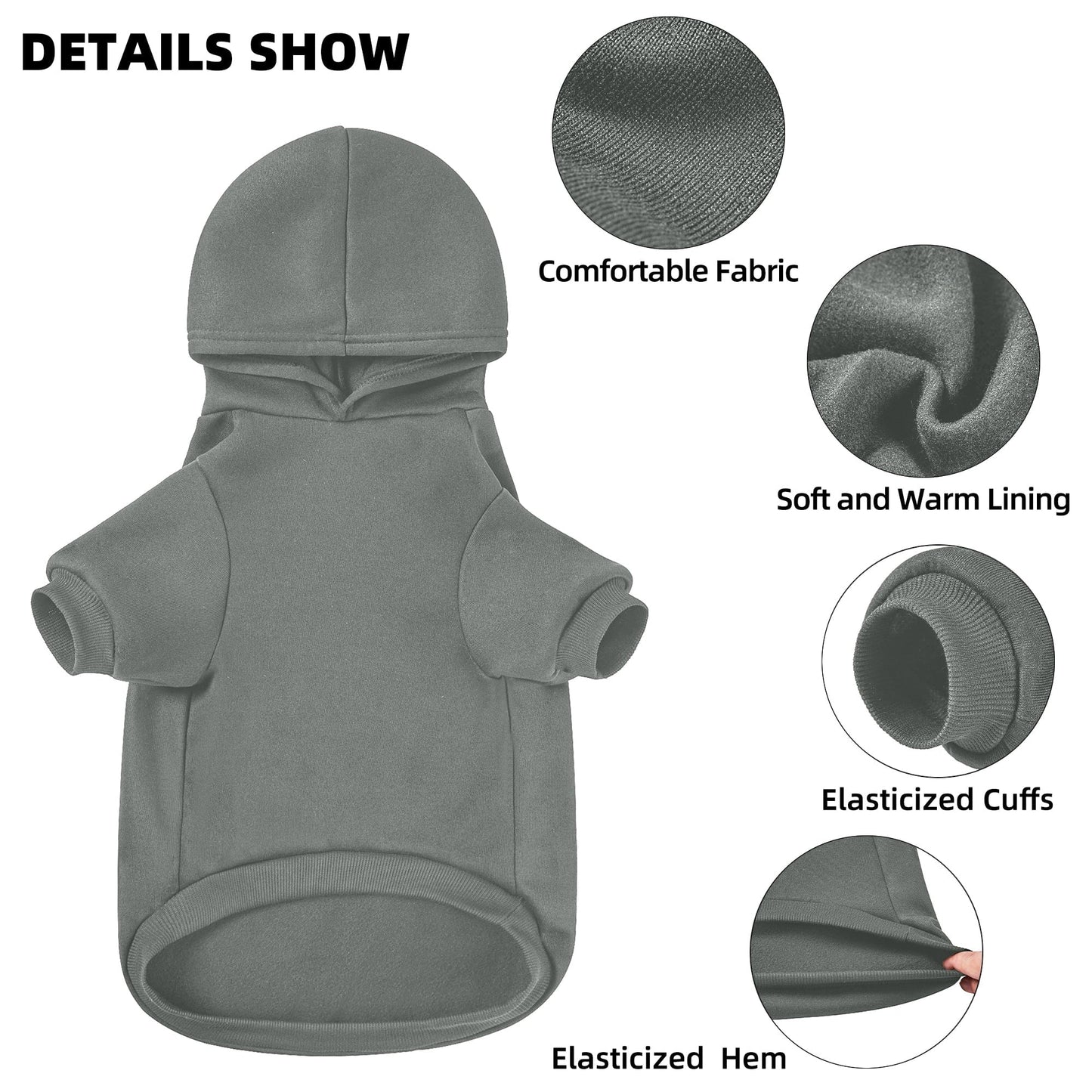 Dog Sweater Dog Hoodie Cold Weather Dog Coat Hooded Sweatshirt for Puppies,Cats, Small Medium Large Dogs MOM