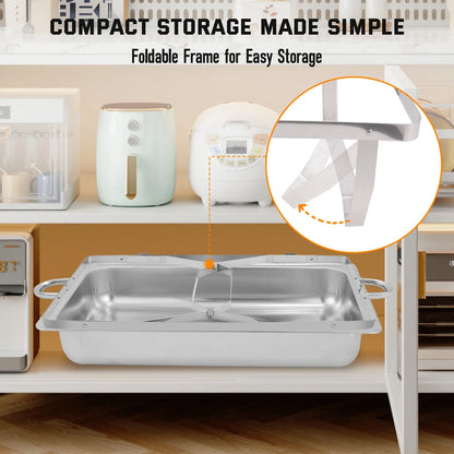 Chafing Dish Buffet Set 41 Pack, PRIJESSE 8QT Stainless Steel Chafing Dishes 2* 1/2 size food pans for Buffet, Chafers and Buffet Warmers Sets for Parties, Events, Wedding, Camping, Dinner