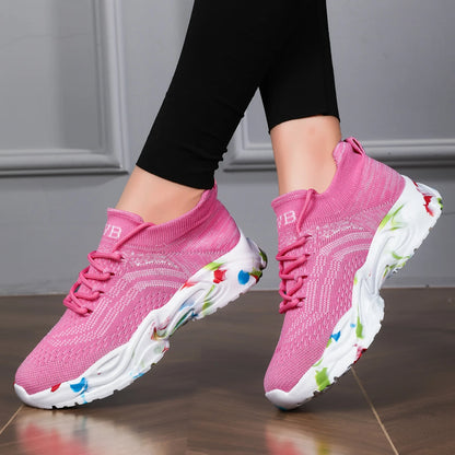 LASUDRAA Women's Shoes Dopamine Slip on Lazy Sneakers Outdoor Running Casual Comfortable Sock Shoes