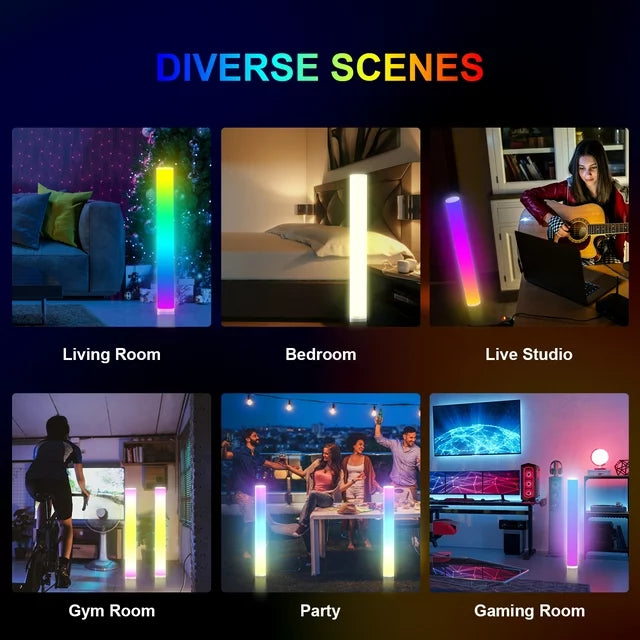 VAVSEA 41 Inch Floor Lamp, 2-Pack LED Tall Light, Floor Lamp with Smart App and Remote Control, Music Synced Mood Light, RGB Floor Lamp for Living Room, Bedroom, Game Room