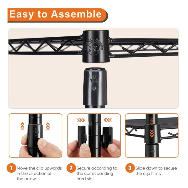 EverPick 5-Tier Storage Shelving Unit, Adjustable Metal Wire Racks Heavy Duty Standing Shelf Organizer for Kitchen, Closet, Pantry, Garage, Bathroom, Laundry