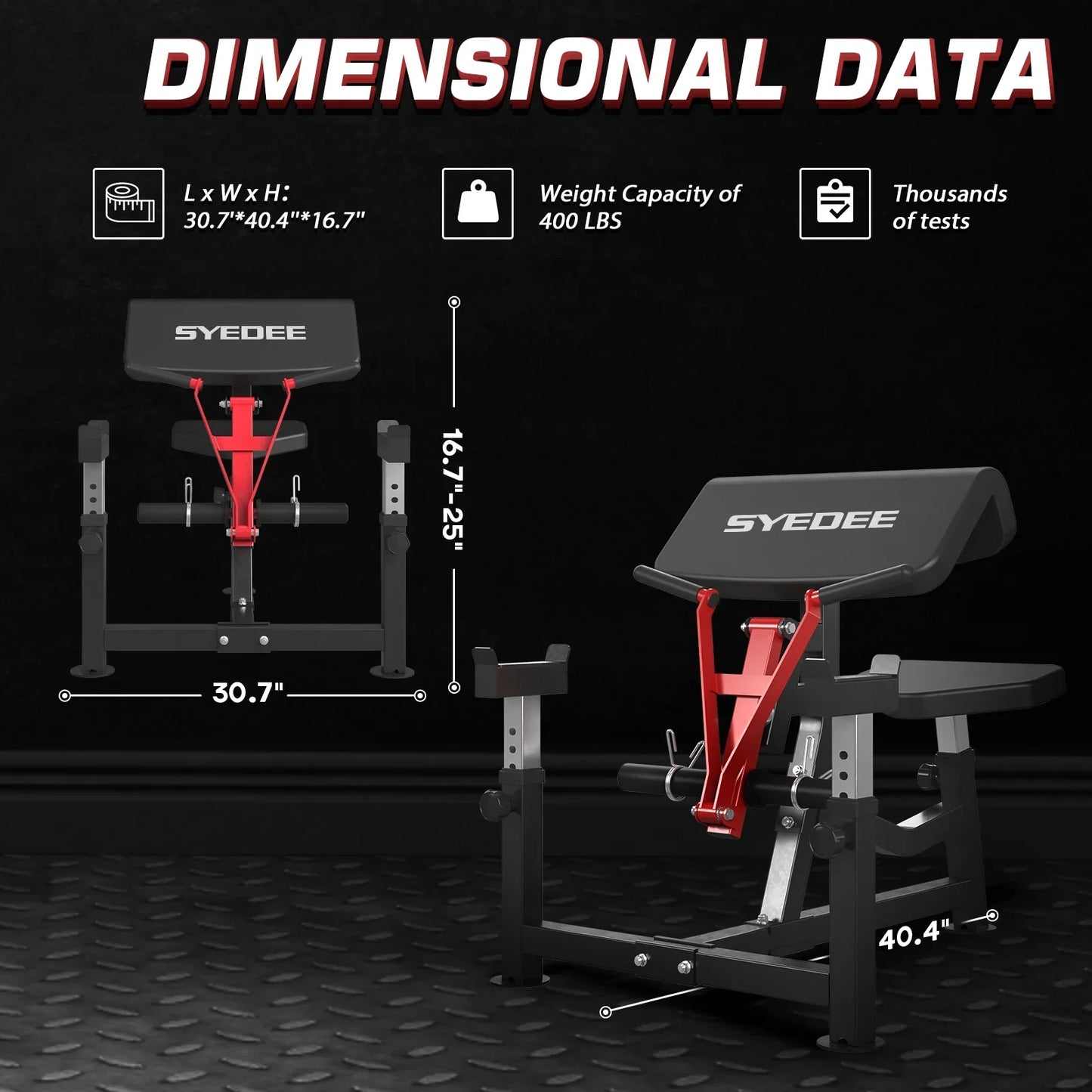 Preacher Curl Weight Bench Seated Arm Isolated Barbell Dumbbell Biceps Station Home Gym Max load 450lLBS