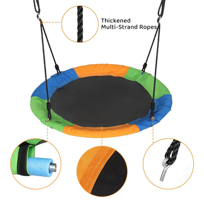 Ktaxon 550lbs Capacity Kids Swing Set with Heavy Duty A-Frame Metal Swing Stand, 40" Saucer Swing, for Backyard, Playground, Outdoor